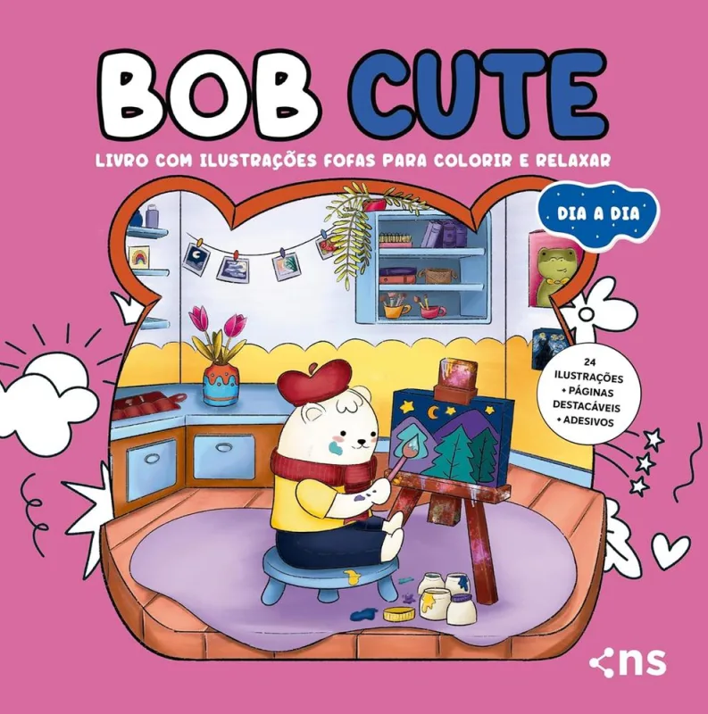 Bob Cute 2 - Livro Com 24 Ilustrações Fofas Para Colorir E Relaxar - LC - Livros