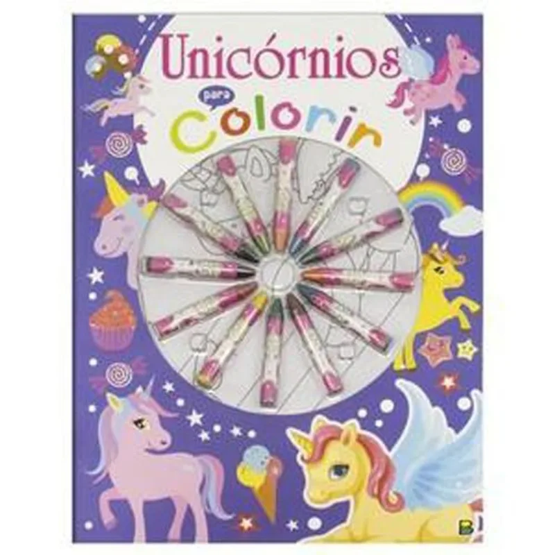 Livro Cores Em Ação! Unicórnios Para Colorir Brasileitura (MP)