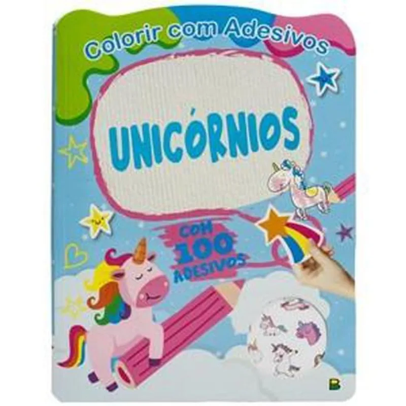 Livro Colorir Com Adesivos: Unicórnios Brasileitura (MP)