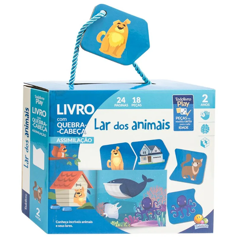 Livro Com Quebra-Cabeça Lar Dos Animais