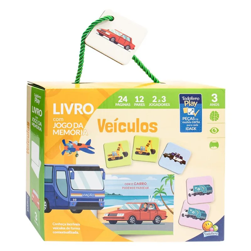 Livro Com Jogo Da Memória Veículos