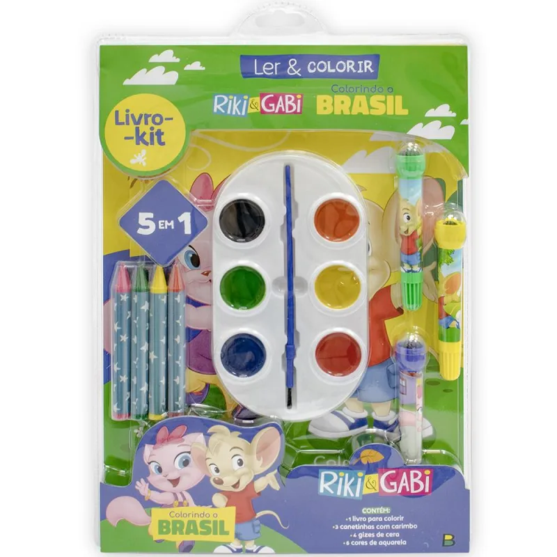 Livro-Kit Ler E Colorir - Riki E Gabi - Volta Ao Mundo - LC