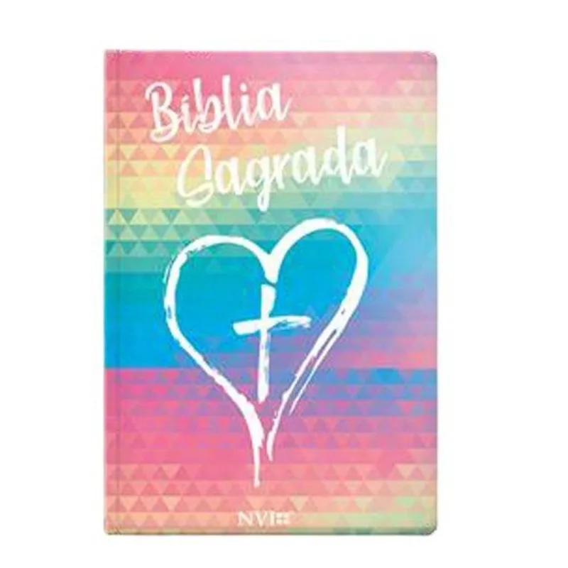 Livro Bíblia Nvi Slim Semi Luxo Coração Color Geografica (MP)