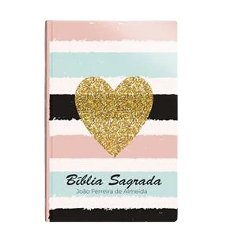 Livro Bíblia Rc Grande 1 Cor Semi Luxo Listrada Coração Geogr Afica (MP)