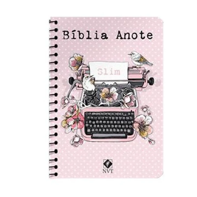Livro Bíblia Anote Nvt Slim Espiral Typo Rosa Geografica (MP)