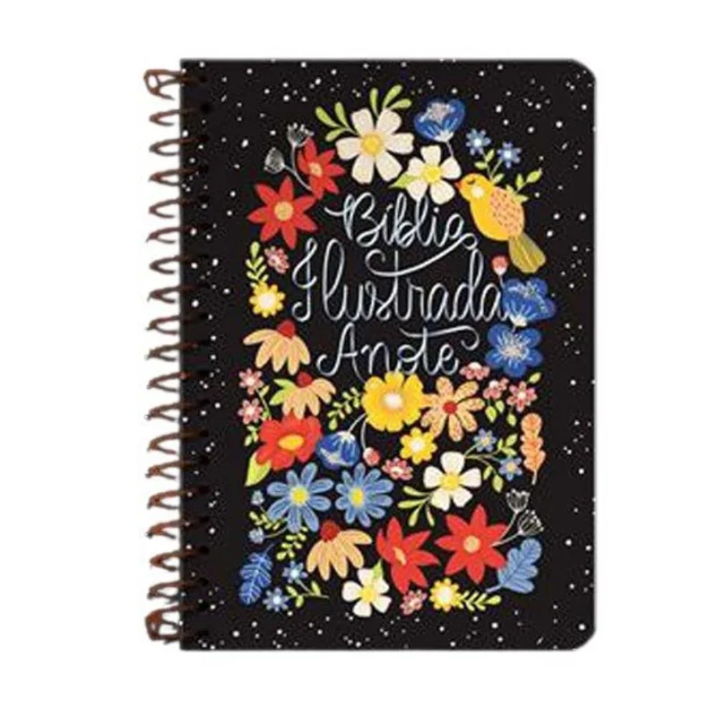 Livro Bíblia Ilustrada Anote Nvt Espiral Flores Para Você Geogr Afica (MP)