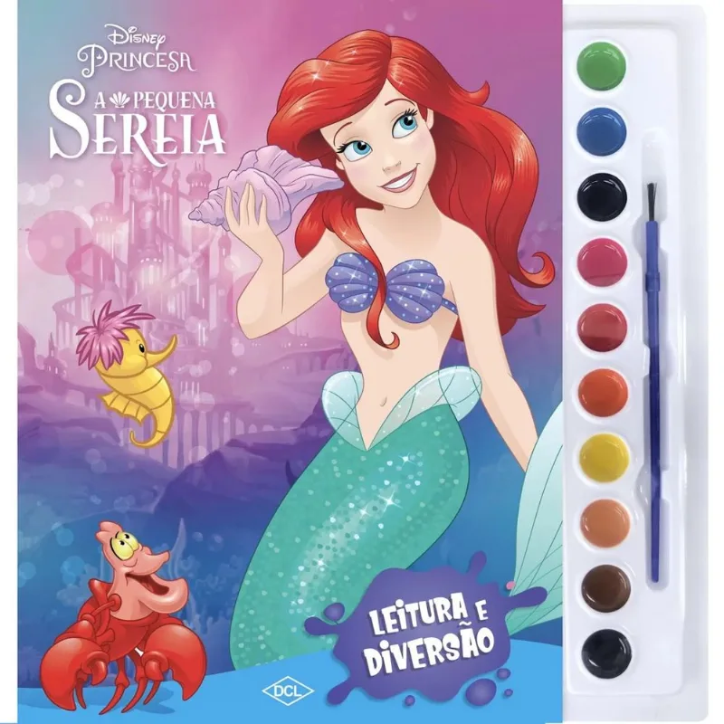 Livro Para Colorir - Disney Princesa - A Pequena Sereia - Aquarela - Catavento