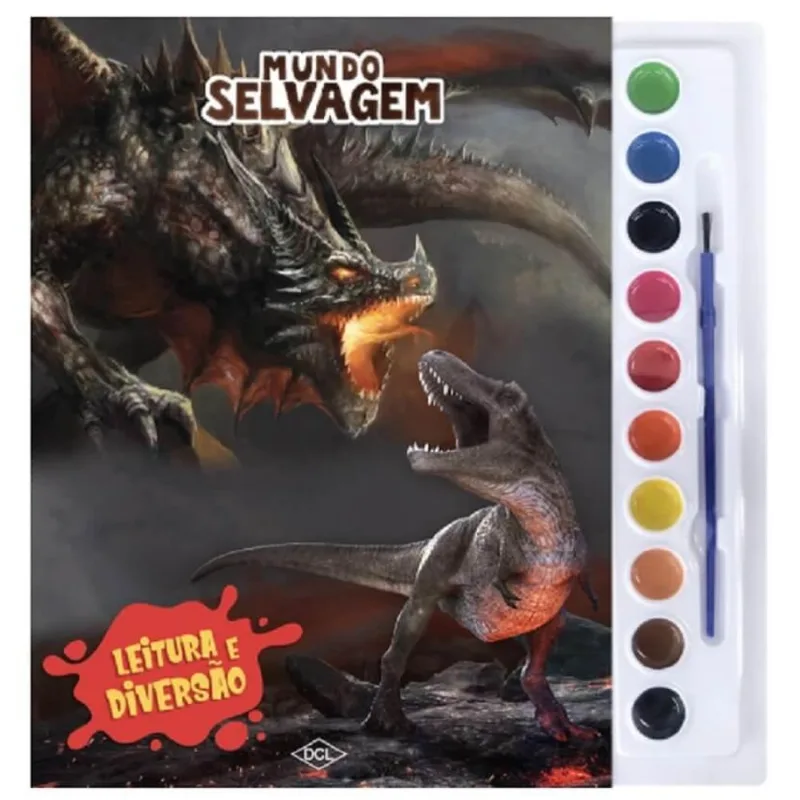 Livro De Pintura Aquarela Mundo Selvagem C/ 16 Desenhos I8049 - Dcl
