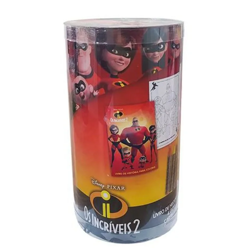 Livro Disney Mini Tubo Histórias Para Colorir Os Incríveis 2 DCL (MP)