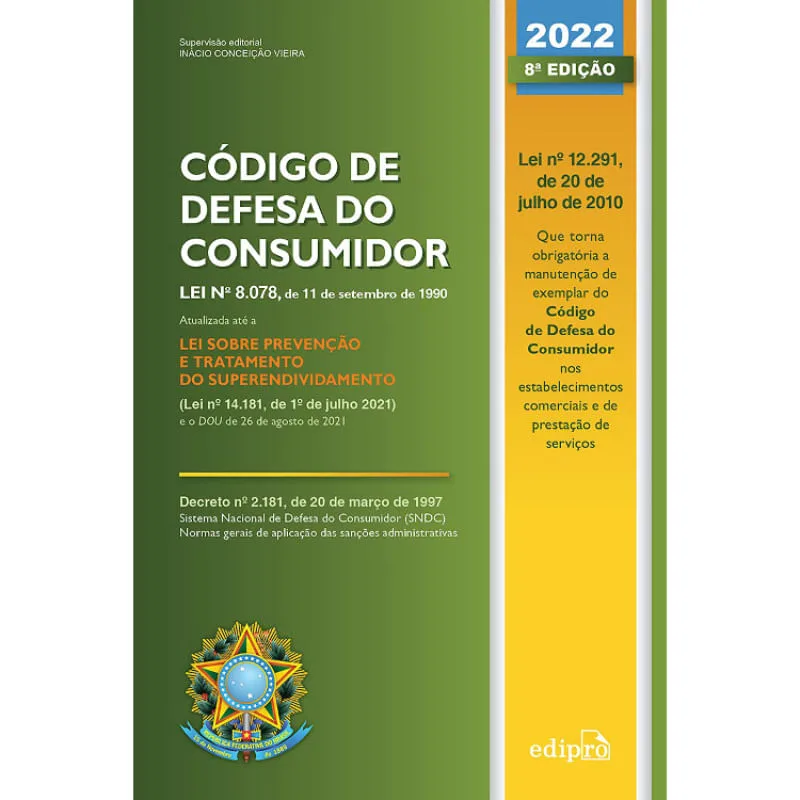 CÓDIGO DE DEFESA DO CONSUMIDOR - 2022 ED. 8 - EDIPRO - Livros