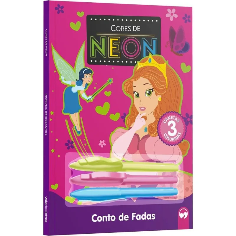 Livro Infantil De Colorir - Cores Neon - Conto De Fadas