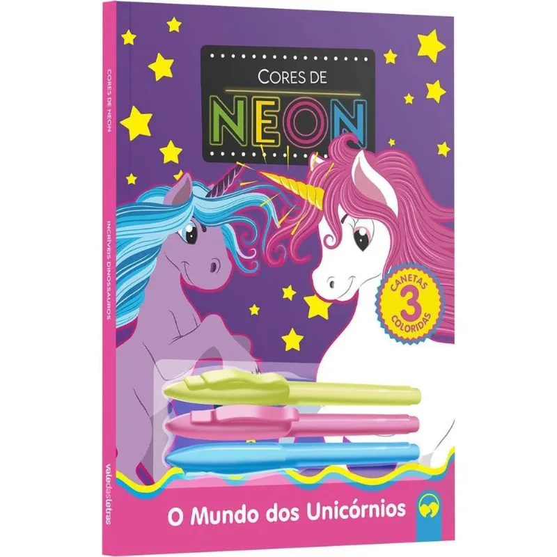 Livro Infantil De Colorir - Cores Neon - O Mundo Dos Unicórnios