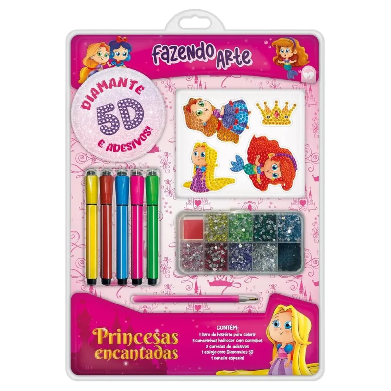 Fazendo Arte Diamante 5d - Princesas Encantadas - LC - Livros