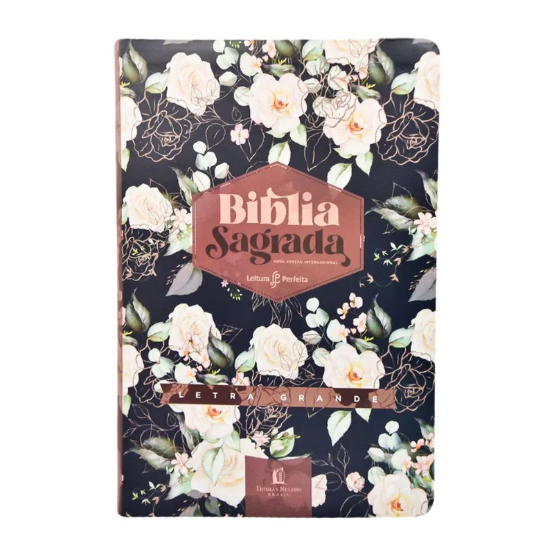 Biblia Nvi Couro Soft Rosas Com Espaco Para Anotacoes Letra Grande