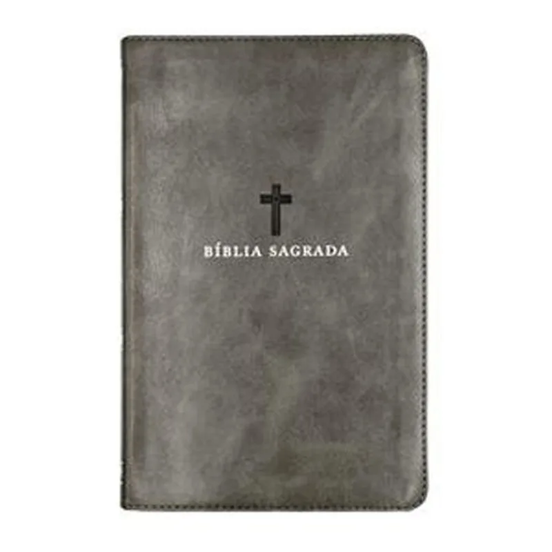 Livro Bíblia Sagrada Acf, Couro Soft, Cinza, Letra Grande, Leitura Perfe Ita Thomas Nelson Brasil (MP)