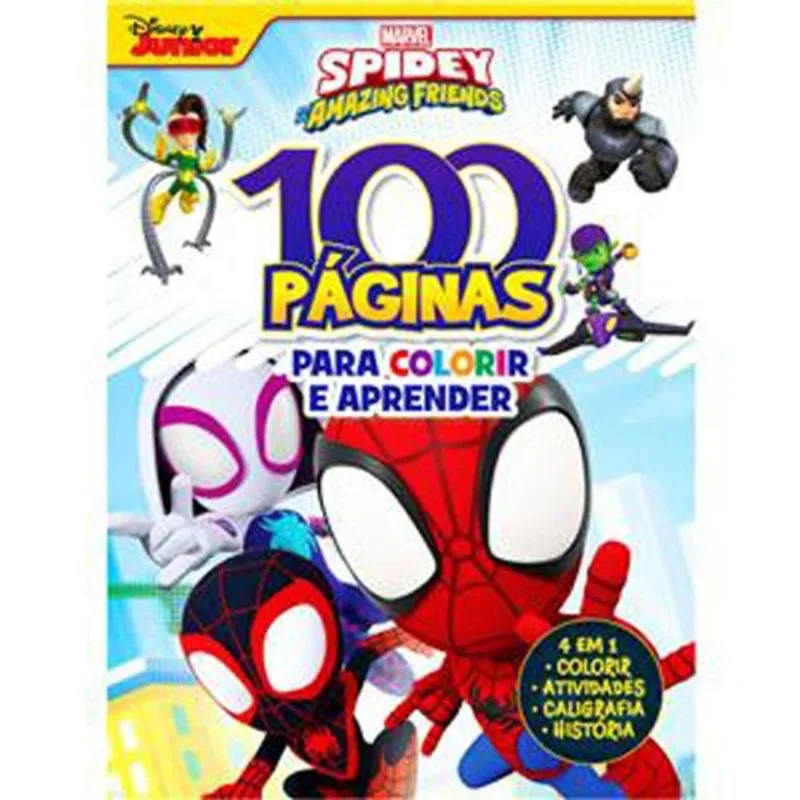 Livro 100 Páginas Para Colorir E Aprender Homem Aranha Bicho Es Perto Rideel (MP)