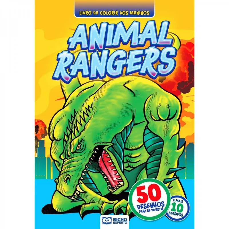 Livro De Colorir Dos Meninos 50 Páginas - Animal Rangers