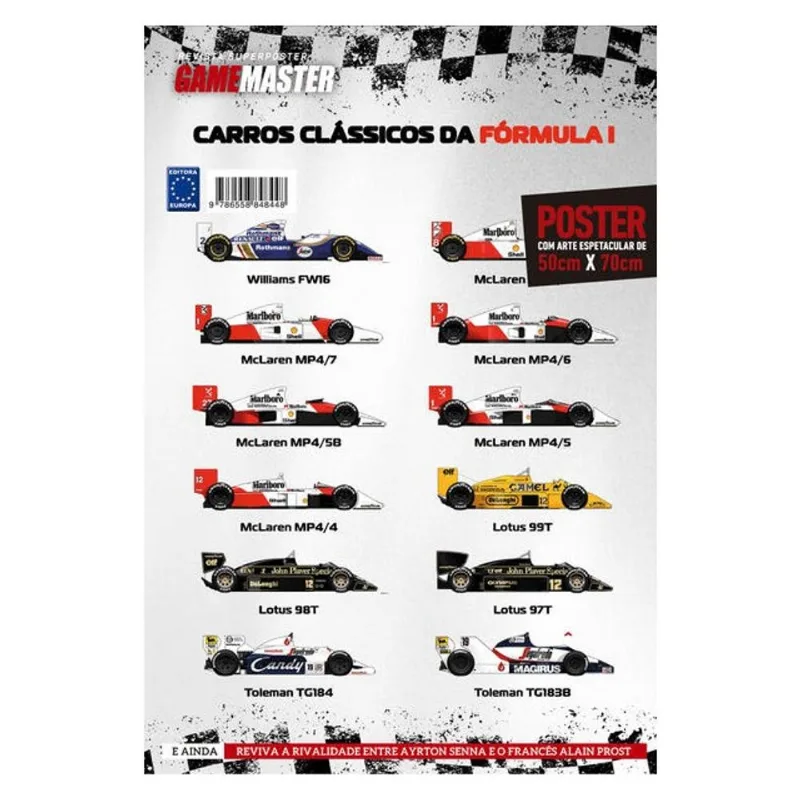 CARROS CLÁSSICOS FÓRMULA 1 - SUPERPÔSTER GAME MASTER