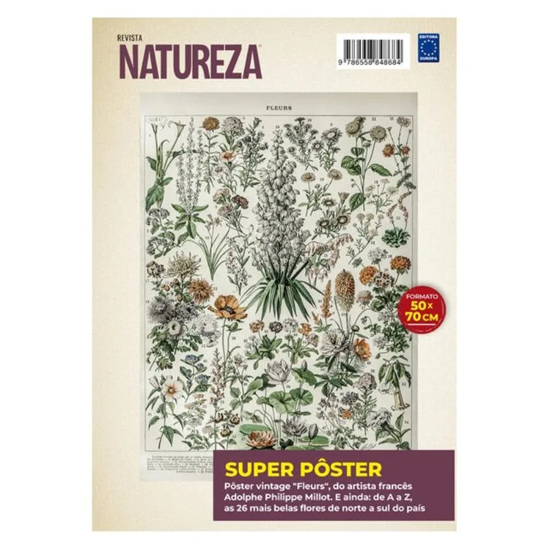 ADOLPHE PHILIPPE MILLOT: FLEURS 2 - SUPERPÔSTER NATUREZA