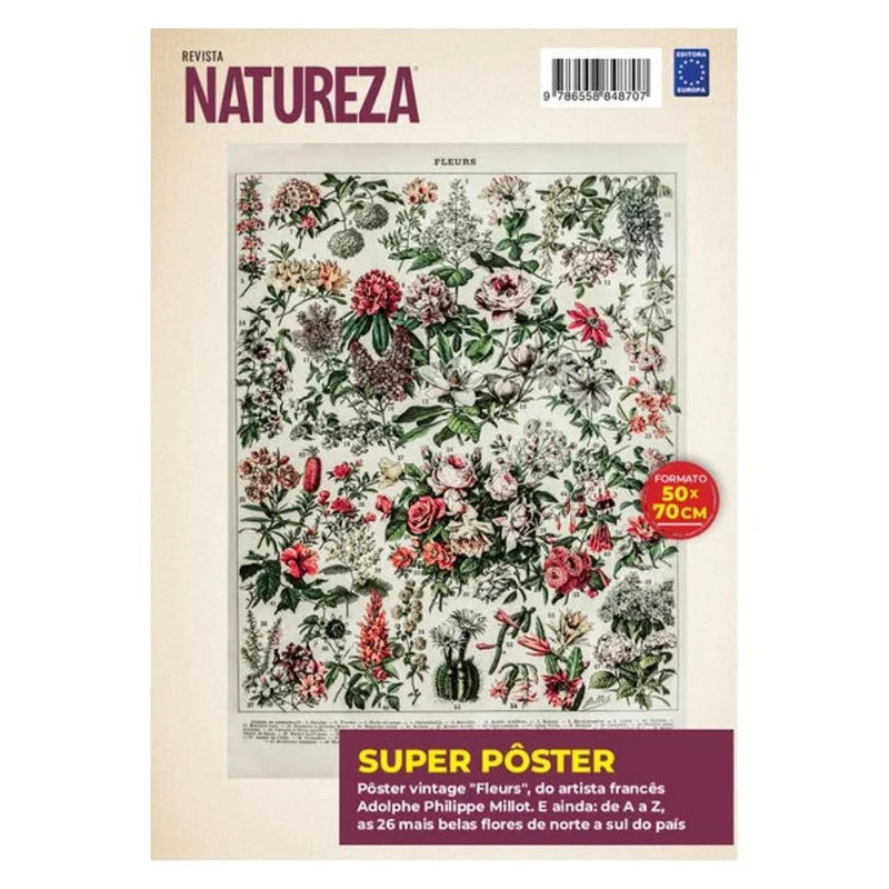 ADOLPHE PHILIPPE MILLOT: FLEURS 4 - SUPERPÔSTER NATUREZA