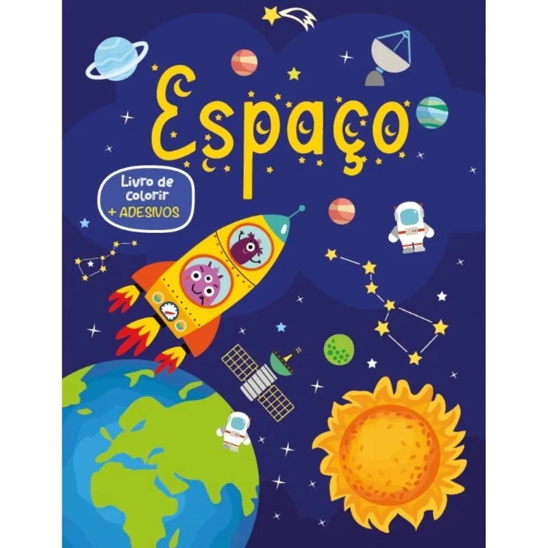 Livro De Colorir Com Adesivos - Espaco