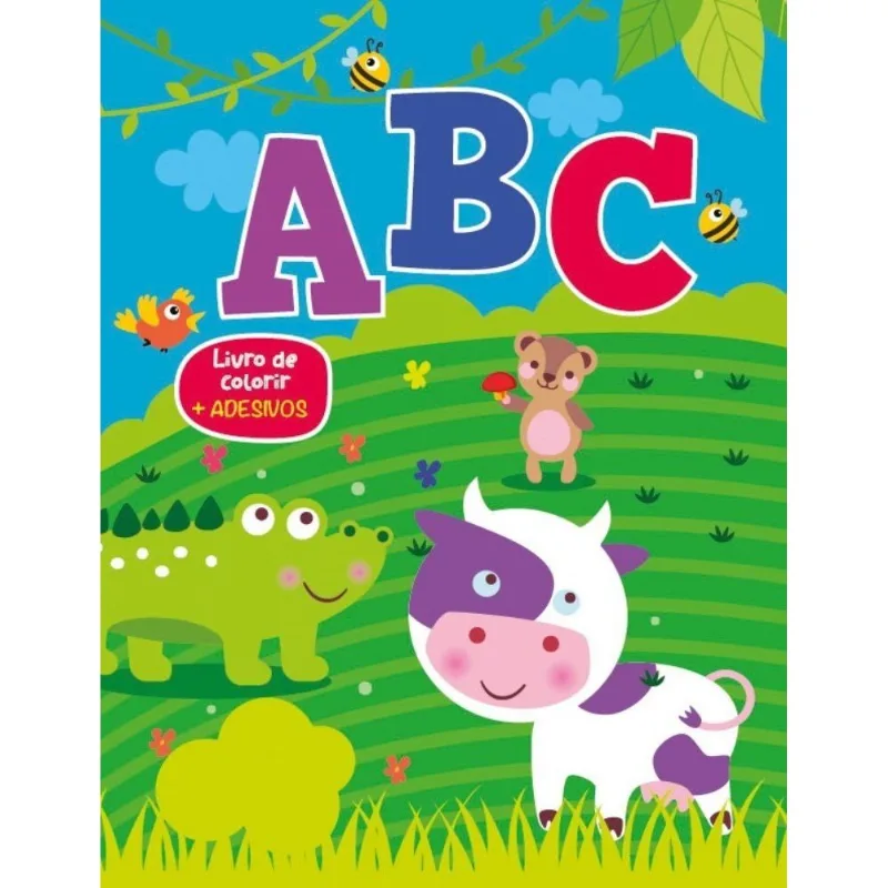 Livro De Colorir Com Adesivos - Abc