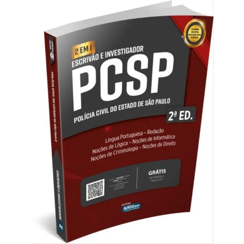 ESCRIVÃO E INVESTIGADOR DA POLÍCIA CIVIL DO ESTADO DE SÃO PAULO - PCSP - 2 EM 1