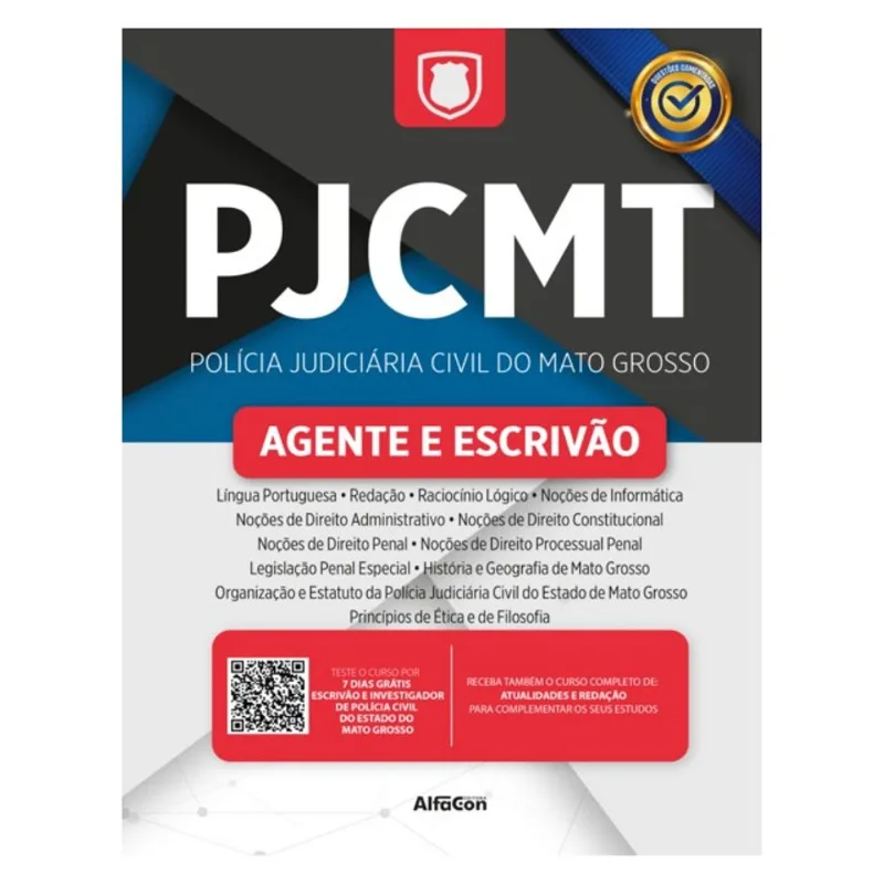 PCMT - AGENTE E ESCRIVÃO DA POLÍCIA JUDICIÁRIA CIVIL DO MATO GROSSO