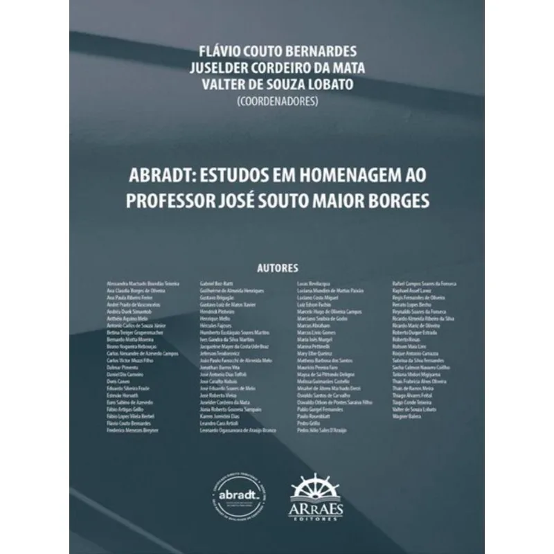 ABRADT – ESTUDOS EM HOMENAGEM AO PROFESSOR JOSÉ SOUTO MAIOR BORGES