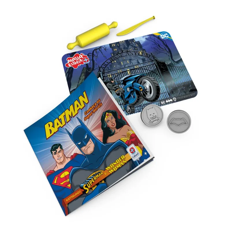 Massa de Modelar e Livro - DC Comics - Massa Estrela - Batman - Estrela