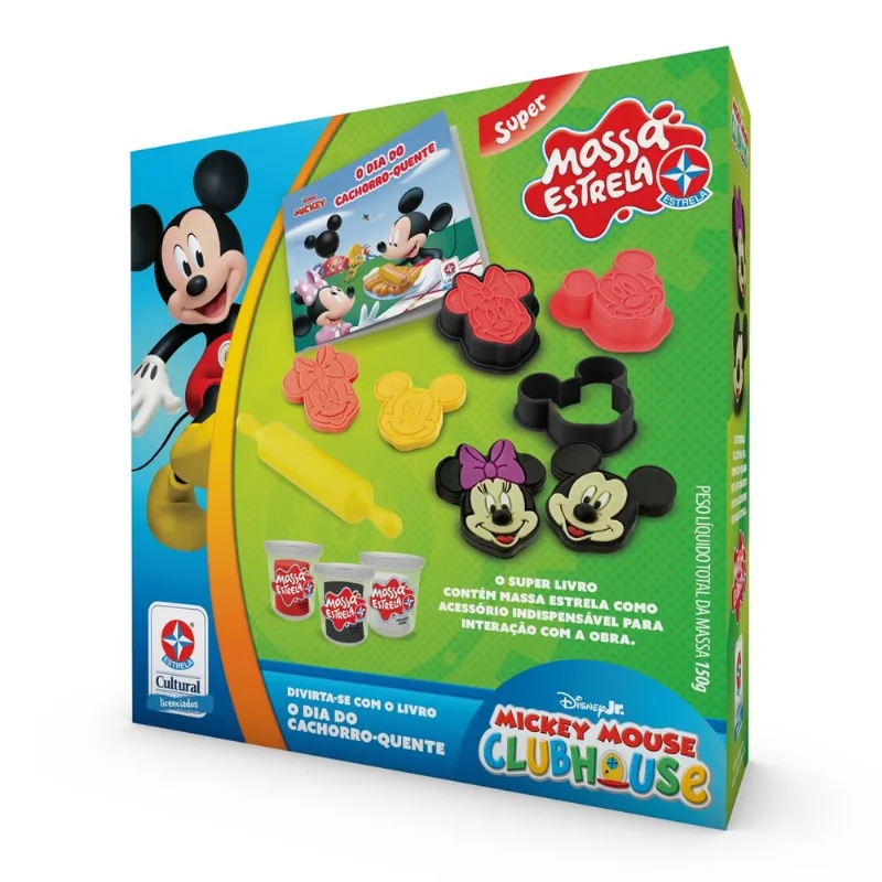 Massa De Modelar Com Livro - Super Massa - Disney - Mickey - O Dia Do Cachorro Quente - Estrela