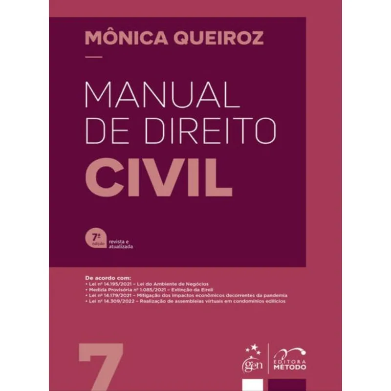 MANUAL DE DIREITO CIVIL - 7ª EDIÇÃO 2022