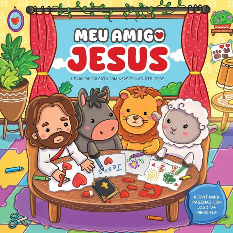 Meu Amigo Jesus Livro De Colorir Com Versículos Bíblicos - LC