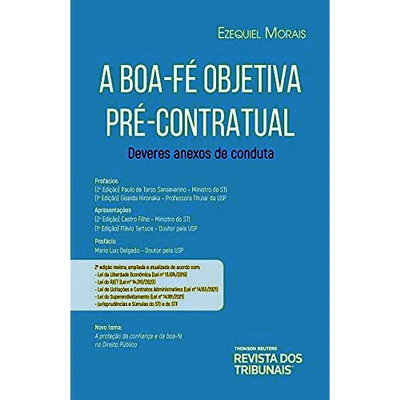A BOA-FÉ OBJETIVA PRÉ-CONTRATUAL - 2021