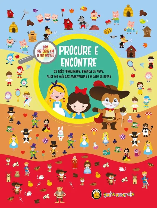 Procure E Encontre- Três Porquinhos, Branca De Neve, Alice No País Das Maravilhas E O Gato De Botas - LC