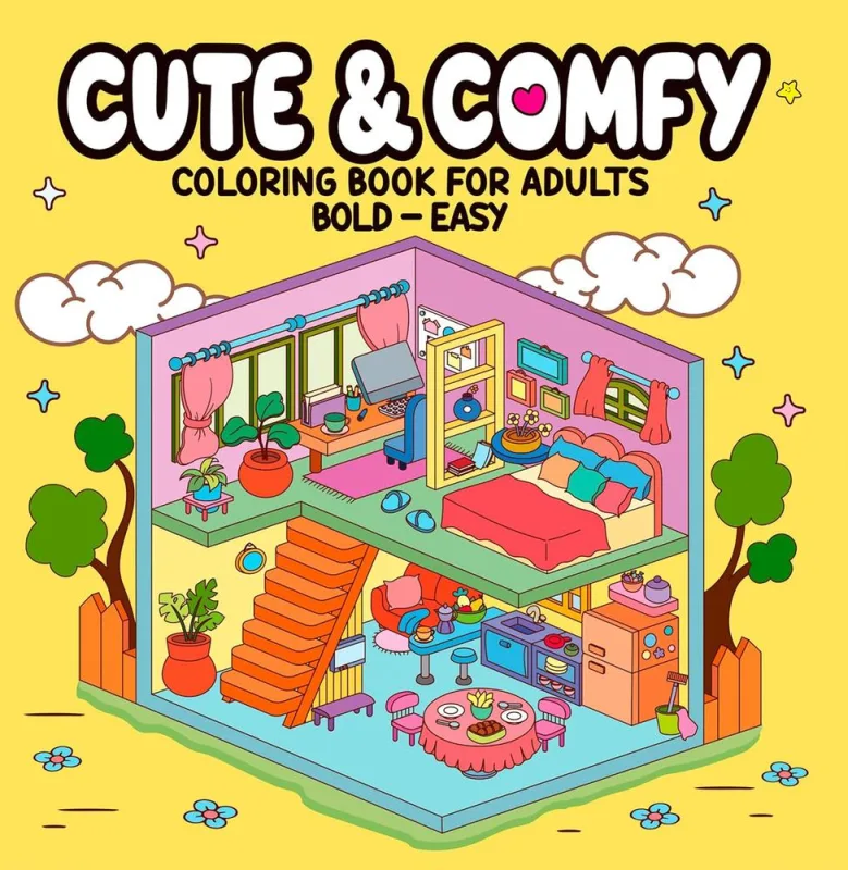 Cute E Comfy - Coloring Book For Adults - Capa Casa - LC - Livros