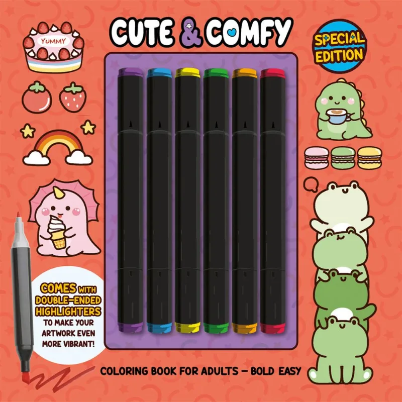 Cute & Comfy Coloring Book for Adults - Bold Easy - Special Edition - Livro de Colorir Adulto