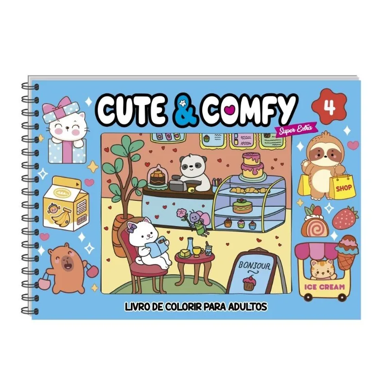 Cute E Comfy Super Extra Edição 04 - Livro De Colorir Adulto - Capa Dura Holográfica