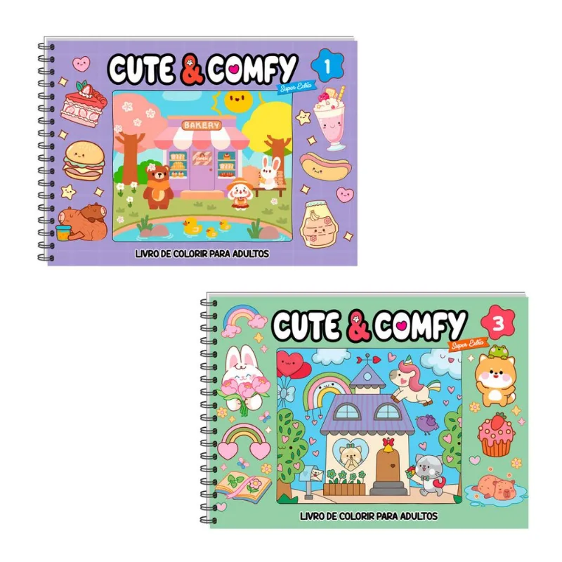 Combo Cute & Comfy Super Extra - Kit com 2 Livros - Capa Dura Holográfica