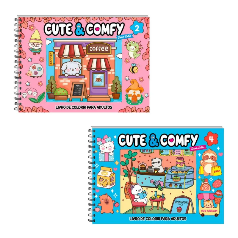 Combo Cute & Comfy Super Extra - Kit com 2 Livros - Capa Dura Holográfica