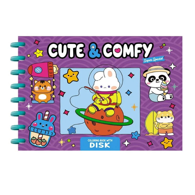 Cute & Comfy Super Special - Livro de Colorir Adulto - Encadernação com Disco