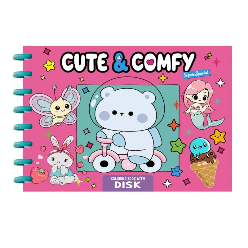 Cute & Comfy Super Special - Livro de Colorir Adulto - Encadernação com Disco