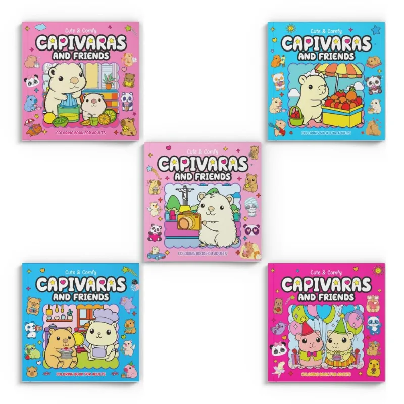 Combo Cute & Comfy Capivaras and Friends - Kit com 5 Livros