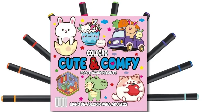 Cute E Comfy Coloring Book For Adults - Fofo E Aconchegante 8 - LC - Livros