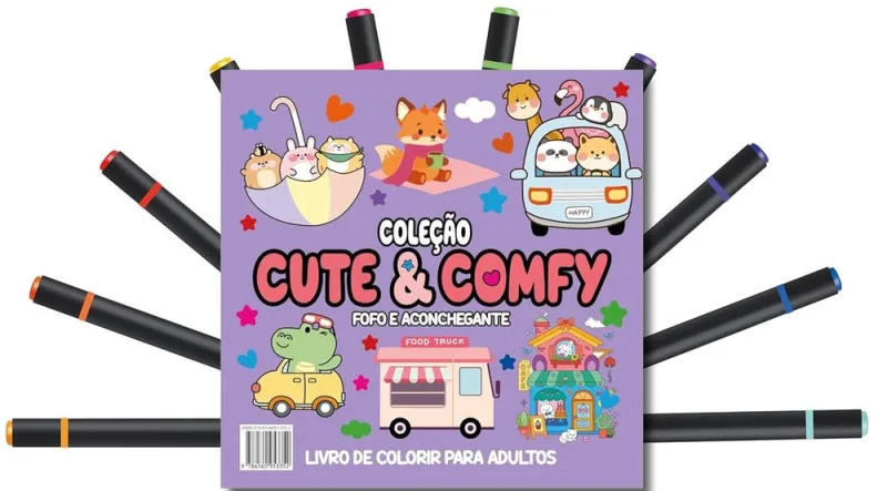 Cute E Comfy Coloring Book For Adults - Fofo E Aconchegante 7 - LC - Livros