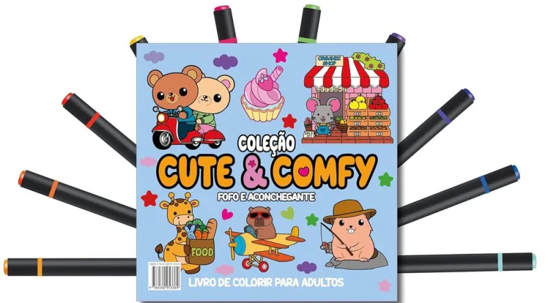 Cute E Comfy Coloring Book For Adults - Fofo E Aconchegante 9 - LC - Livros