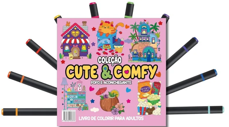 Cute E Comfy Coloring Book For Adults - Fofo E Aconchegante - 15 - LC - Livros