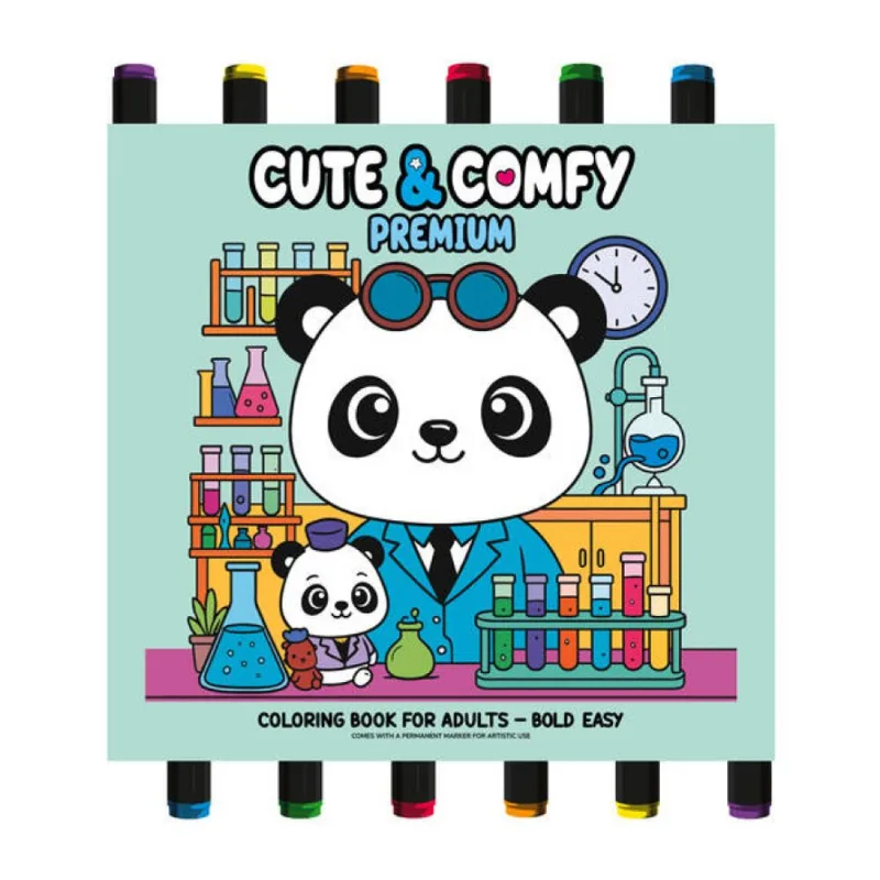 Cute & Comfy Coloring Book for Adults - Premium - Livro de Colorir Adulto
