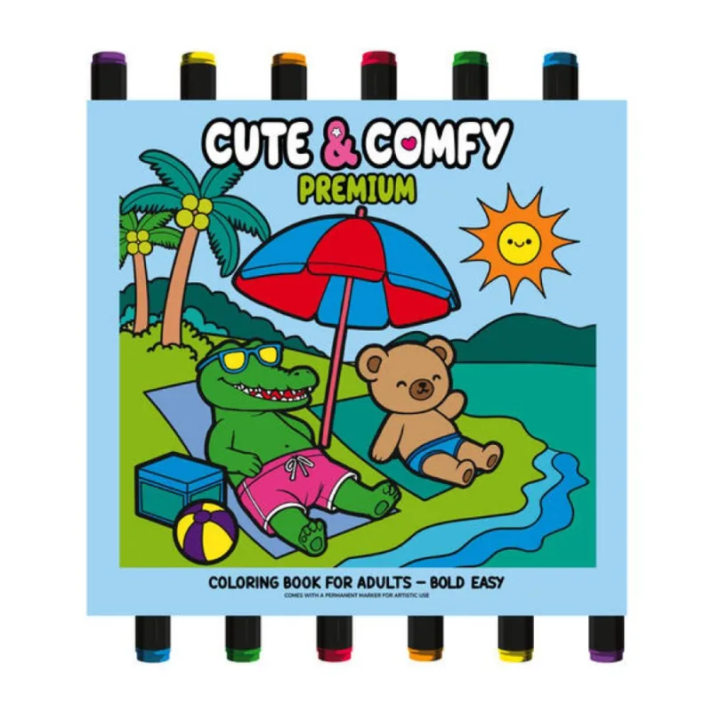 Cute & Comfy Coloring Book for Adults - Premium - Livro de Colorir Adulto