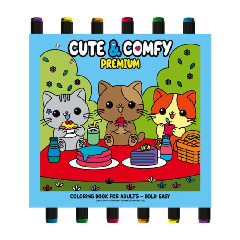 Cute & Comfy Coloring Book for Adults - Premium - Livro de Colorir Adulto
